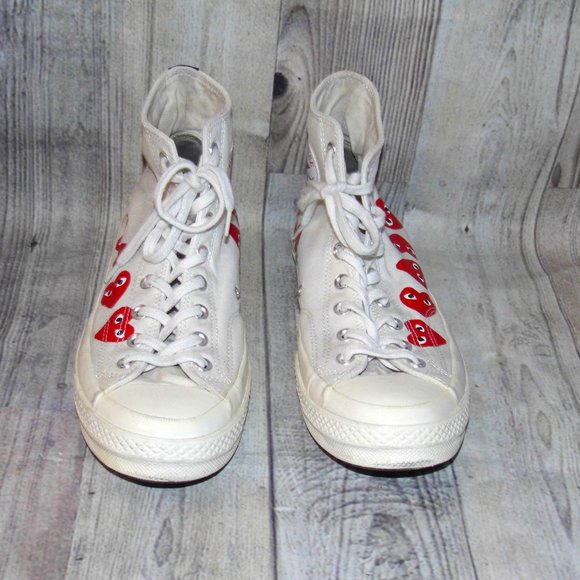 CONVERSE X PLAY Comme des Garçons Chuck 70 Multi Heart Sneakers Mens Size 10 - Picture 4 of 7